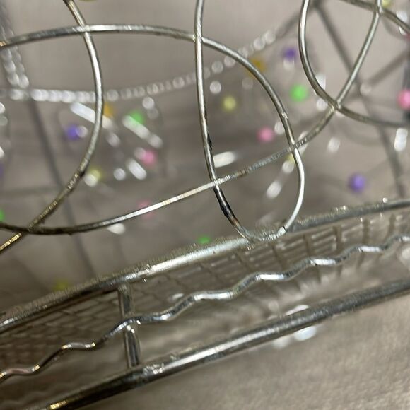 Metal Basket w/Multicolored Beads and Swirl Designs (Perfect for Easter) - Picture 9 of 15